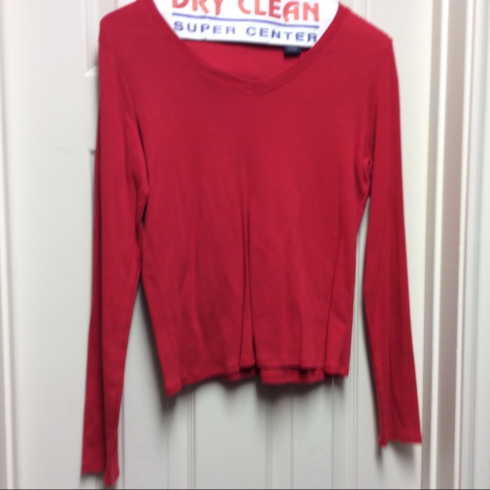 Austin Clothing Co. Sophie Fit XS red lg slv top